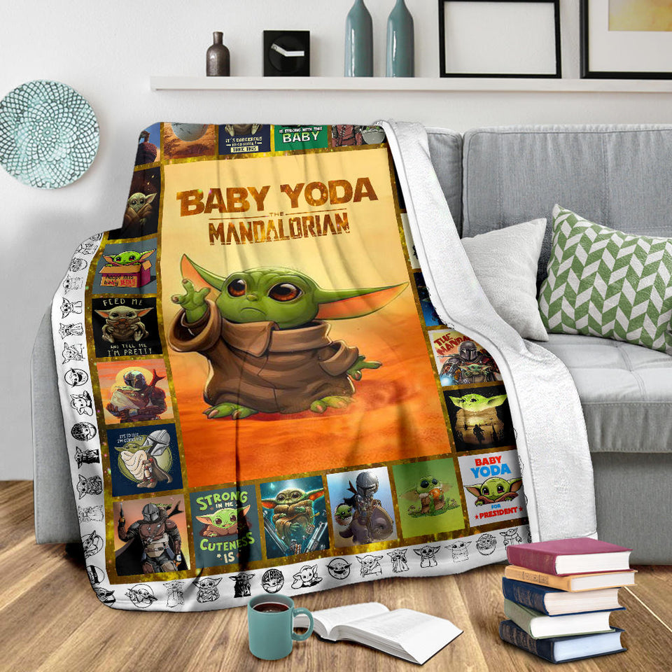 Baby Yo-da Blanket Star-Wars Blanket Mandalorian Blanket - Yo-da Funny Blanket Gift Idea for Men Women - Birthday Gift - Cozy Plush Fleece Blanket - 60"x80" PL