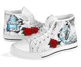Alice in Wonderland inspired hand painted shoes
