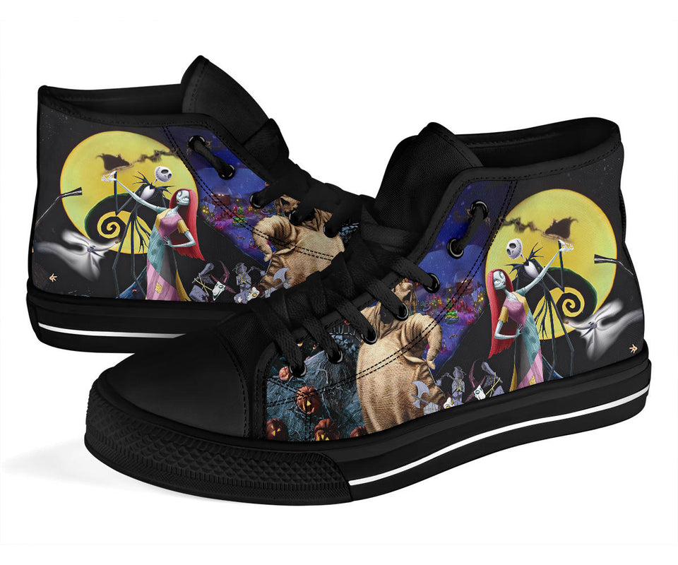 The Nightmare Before Christmas Jack Skellington Sally themed custom shoes