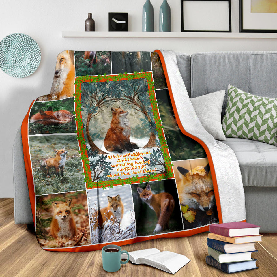 Love Fox Blanket Nature Love Red Foxes Quilt copy
