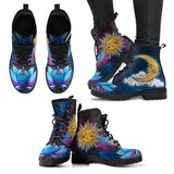 Sun Moon Mandala, Lotus Gold Chakra, Women's Boots