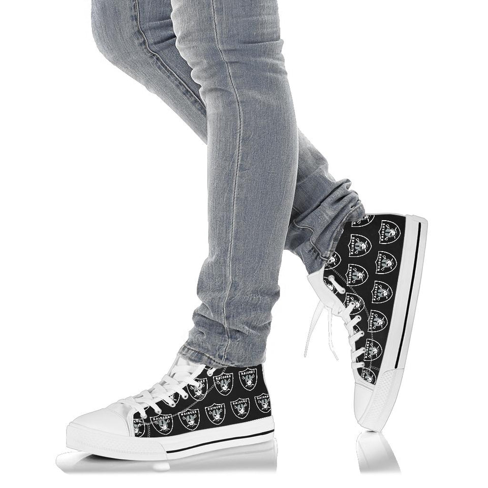 Raiders Shoes, Raiders High Top Sneaker, Football NFL Fan Converse style hightop, custom shoe, mom dad child shoe