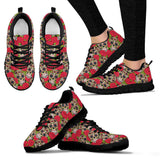 Womens Skull Shoes for Womens Mens Kids Lightweight Walking Tennis Sneakers Athletic Sport Running Shoes Fashion Gift for Friends Black