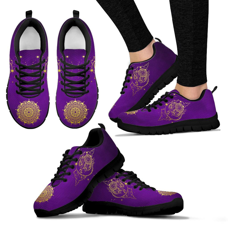 Gold Sun and Moon, Mandala Zen Spirit SNEAKERS