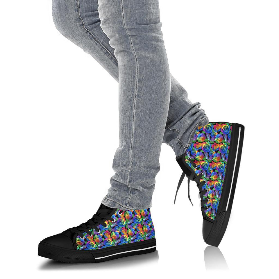 Colorful Floral, Womens Leather Boots