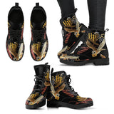 Wizard Inspired Ladies Lace Up Boots, Black, Owl, Festival