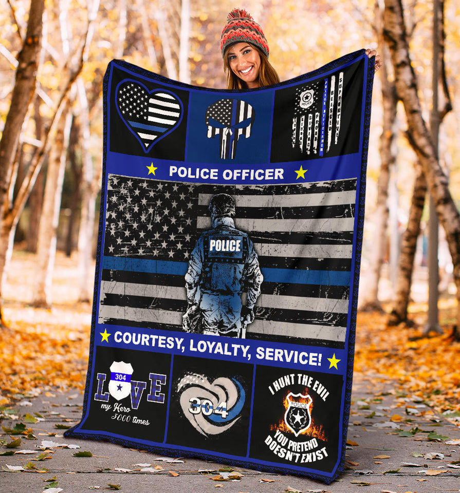 Police Officer Courtesy Loyalty Blanket copy