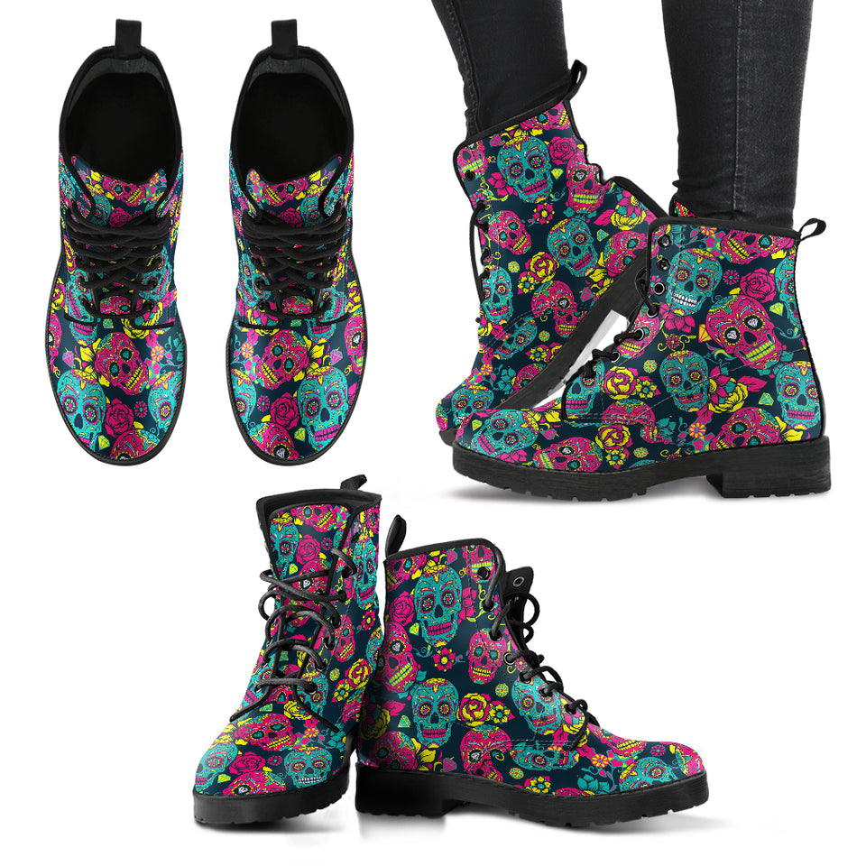 Sugar Skull Boots, Womens Skull Boots, premium Boots Women, Womens Leather Boots, Women Winter Boots, Rain Boots Womens