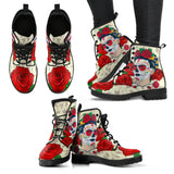 Frida Kahlo Women's Canvas Boots,fgothic skull shoes,grunge boots,witchy shoes