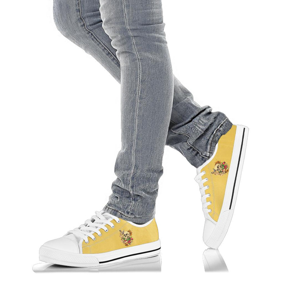 Polar Boots, Sugar Skull, Women's Boots, Yellow Color, Lace Up Boots