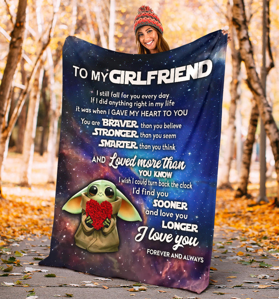 To My Girlfriend I Fall For You Every Day Blanket copy