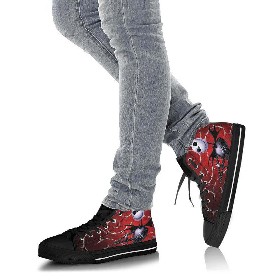 The Nightmare Before Christmas High Top Shoes, Jack Skellington High Top Black