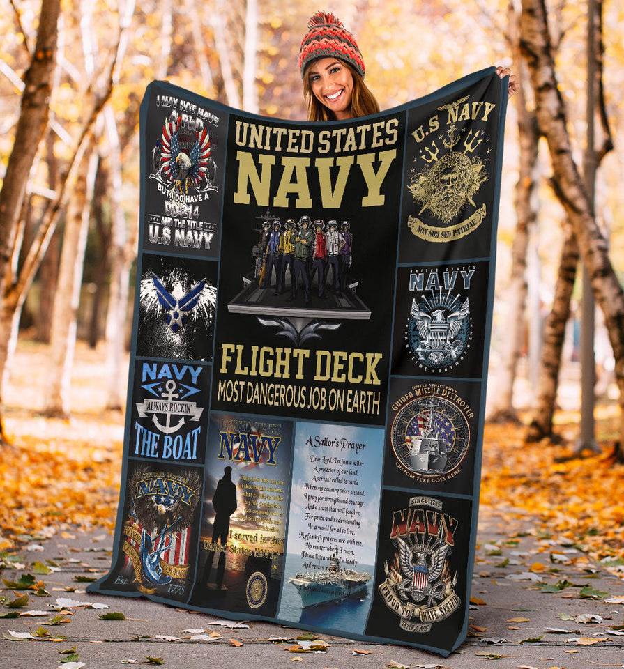 US Navy Blanket Army Quilt US Flag Blanket