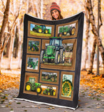 Green Tractor Machinery 3D Custom Fleece