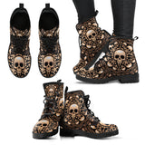 Leather Boots Women, Womens Skull Boots, Handmade Shoes