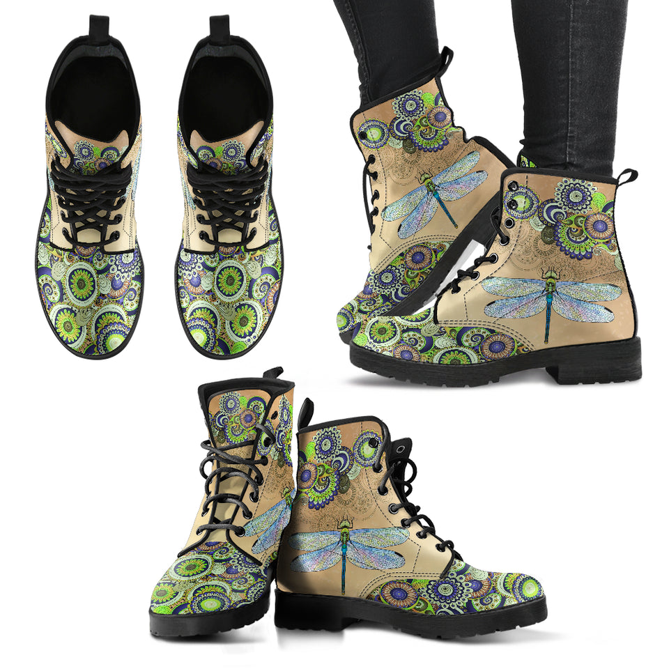 Handcrafted Shoes, Green Dragonfly