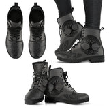 Grey Tree of Life, Handcrafted boots, Vegan Leather, ankle Boots women, Festival Boots, Bohemian Style, Hippie Boots, Hikers Boots women - up lai