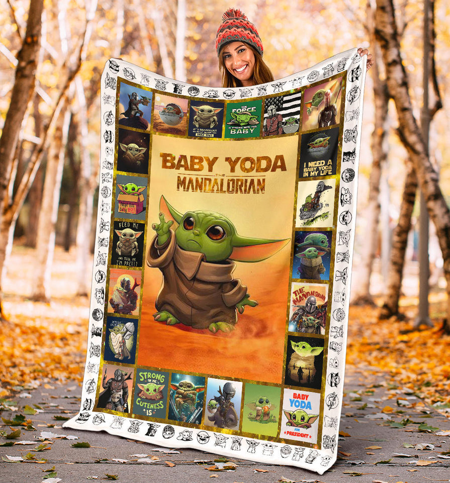 Baby Yo-da Blanket Star-Wars Blanket Mandalorian Blanket - Yo-da Funny Blanket Gift Idea for Men Women - Birthday Gift - Cozy Plush Fleece Blanket - 60"x80" PL