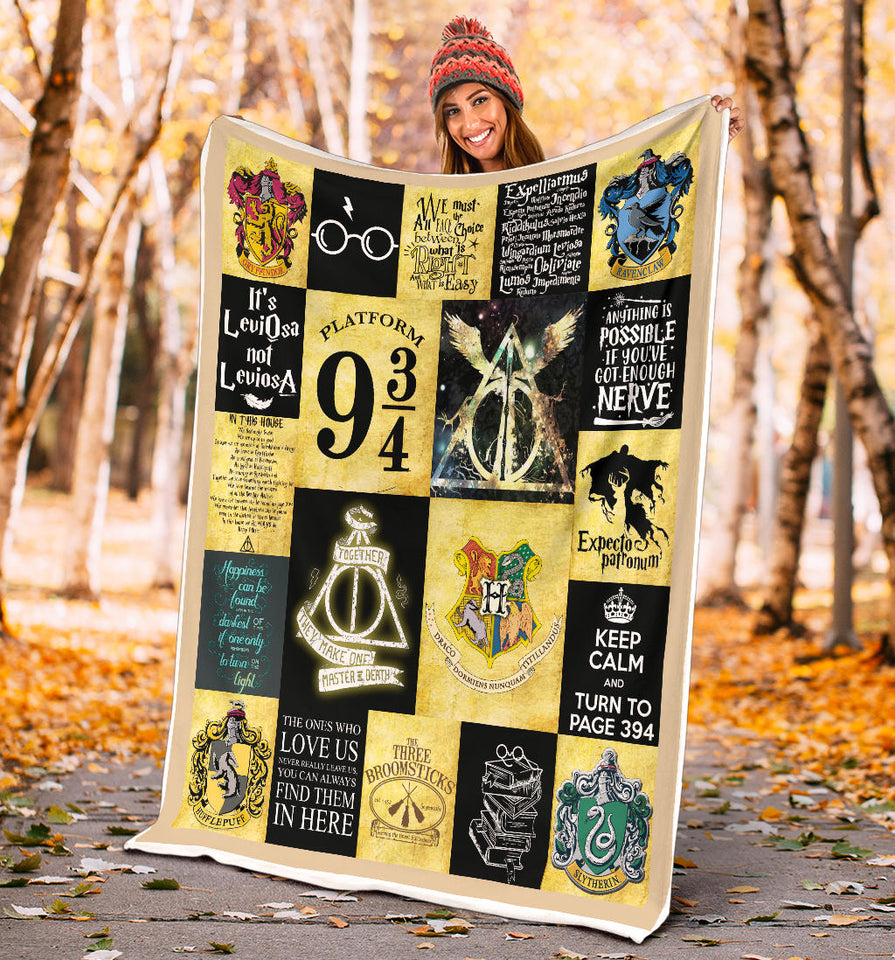 Harry Potter Blanket, Harry Potter Quilt - Cozy Plush Fleece, Sherpa Blanket - PL