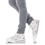 White Mermaid Print High Tops