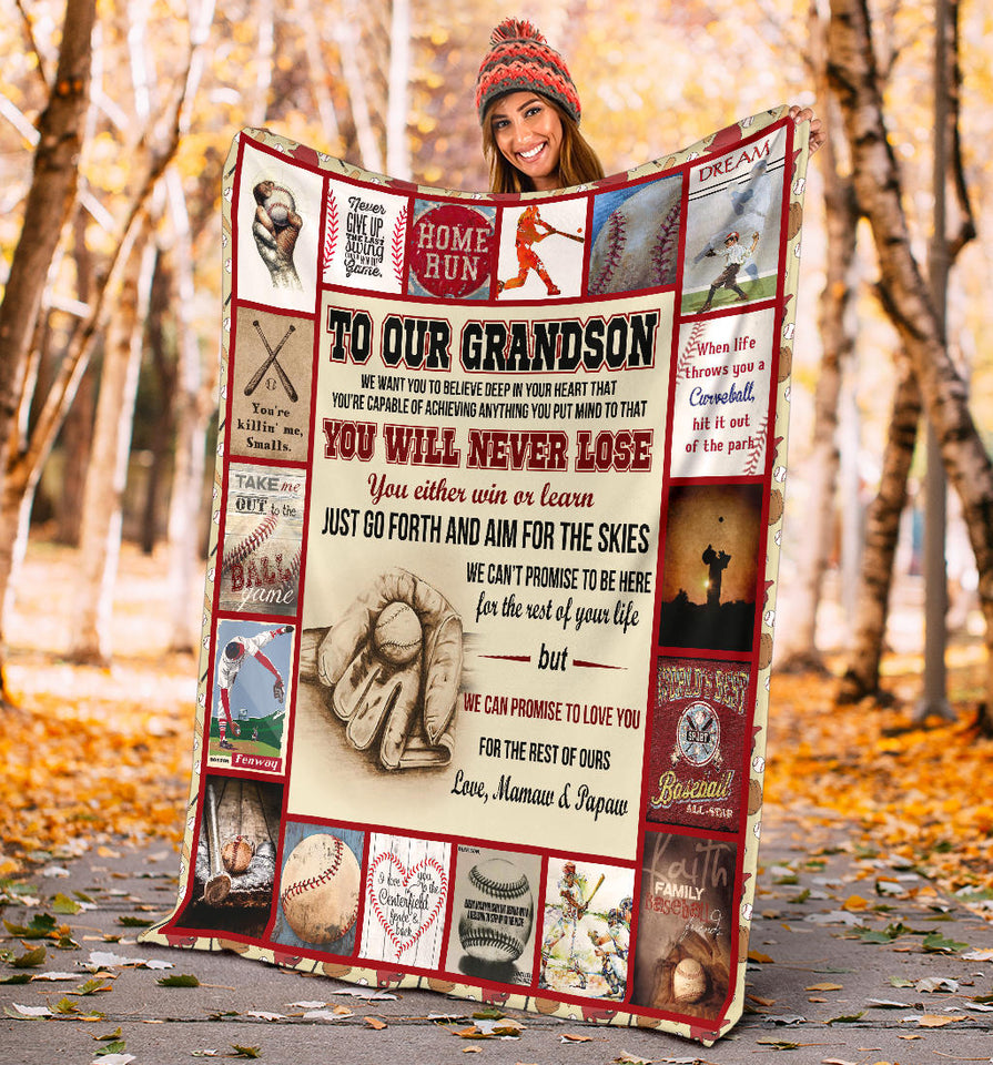 Baseball Grandson Blanket copy