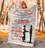 to My MOM Blanket, to My Mom I Know It's Not Easy for A Woman to Raise A Man from Son Fleece Blanket, Mother's Day Gift, Blanket for Mother's Day Gift for Mom Mother - PL