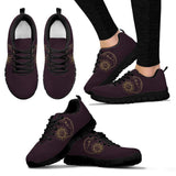 Sun Moon Mandala, Gold Burgandy Wine, Women's Boots