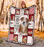 Bull Dog Fleece Throw Blanket Quilt I will always be by your side