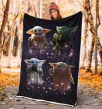 Baby Yoda Blanket, Star Wars Blanket - Cozy Plush Fleece, Sherpa Blanket (White) - PL