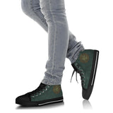 Green Mandala Boots, Leather Boots Women