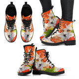 Women Combat Boots, DOGO Red Fox Winter Boot, Vegan, Animal Print Boots
