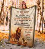 to My DAD Love Your Daughter Lion 3D Custom Fleece