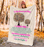 to My Wonderful MOM I Love You 3D Pattern Custom Fleece Photo Blanket Fan Gift for Mom Mother