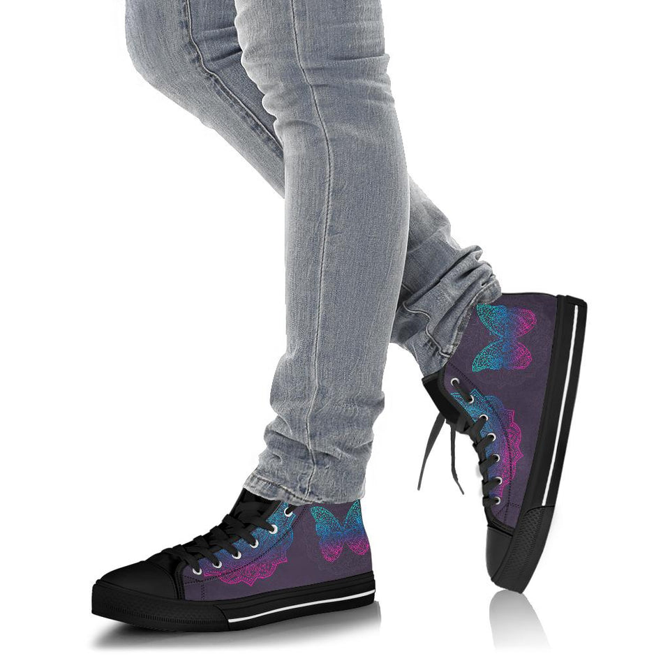 Mandala Butterfly, Handmade Crafted high top