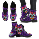 Sugar Skull Design, Womens Leather Boots, Womens Skull boots trai