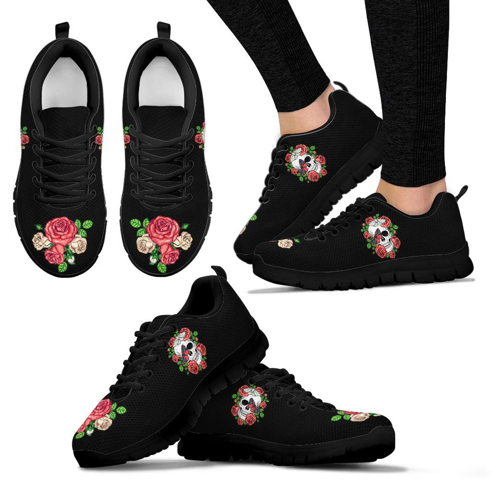 Skull and Roses, Gothic Hiking Boots SNEAKERS