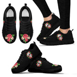 Skull and Roses, Gothic Hiking Boots SNEAKERS