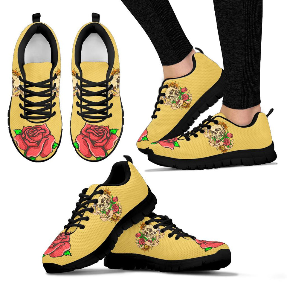 Polar Boots, Sugar Skull, Women's Boots, Yellow Color, Lace Up Boots