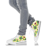 Womenâ€™s high top canvas shoes, Floral sneakers Retro shoes