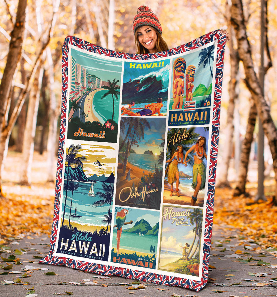 Hawaii Blanket Hawaiian Culture & History Quilt