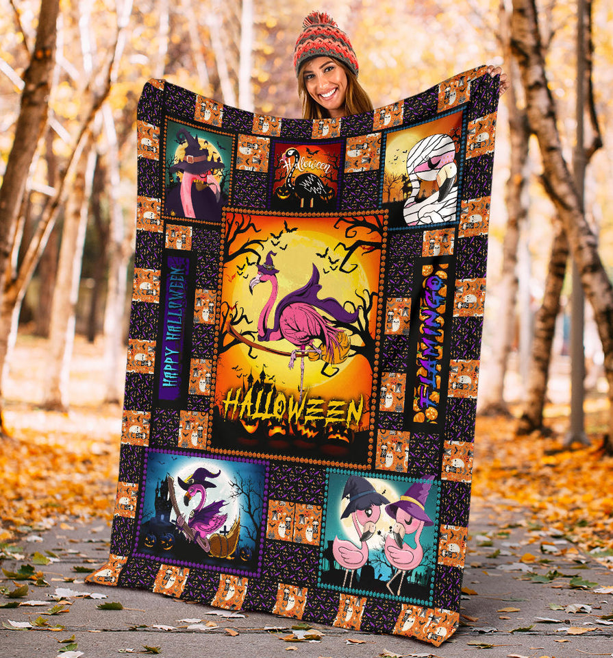 Halloween Flamingo Blanket