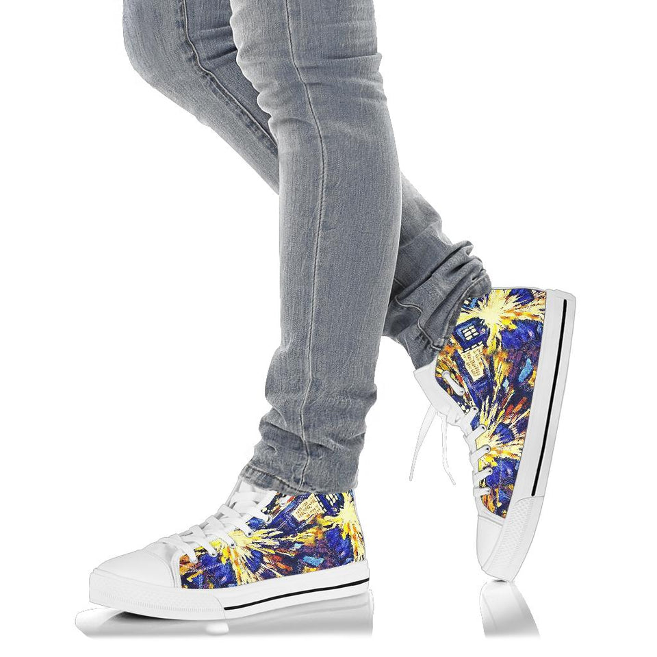 Dr Who Shoes, Dr Who Van Gogh Converse Style Shoes, Doctor Who Fan Gift Idea
