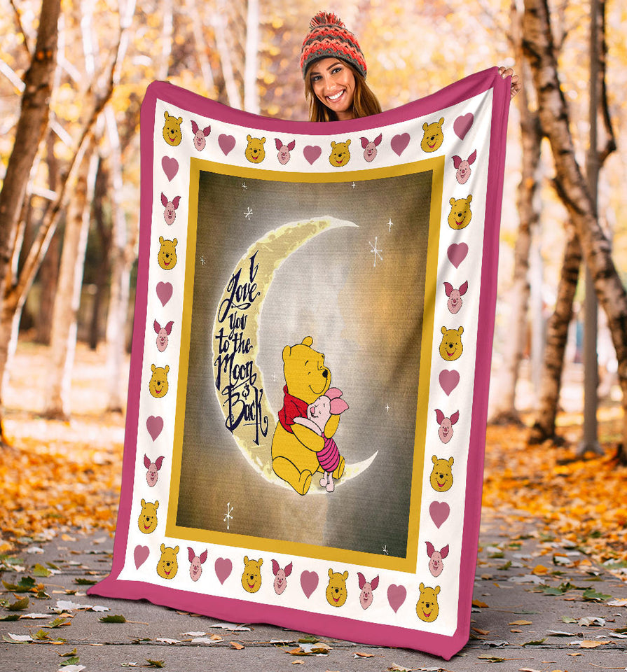 Pooh Blanket I love you to the Moon and back