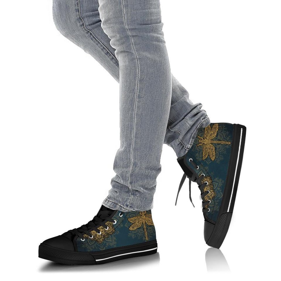 Dragonfly Boots, Golden Mandala, Womens high top