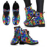 Colorful Floral, Womens Leather Boots