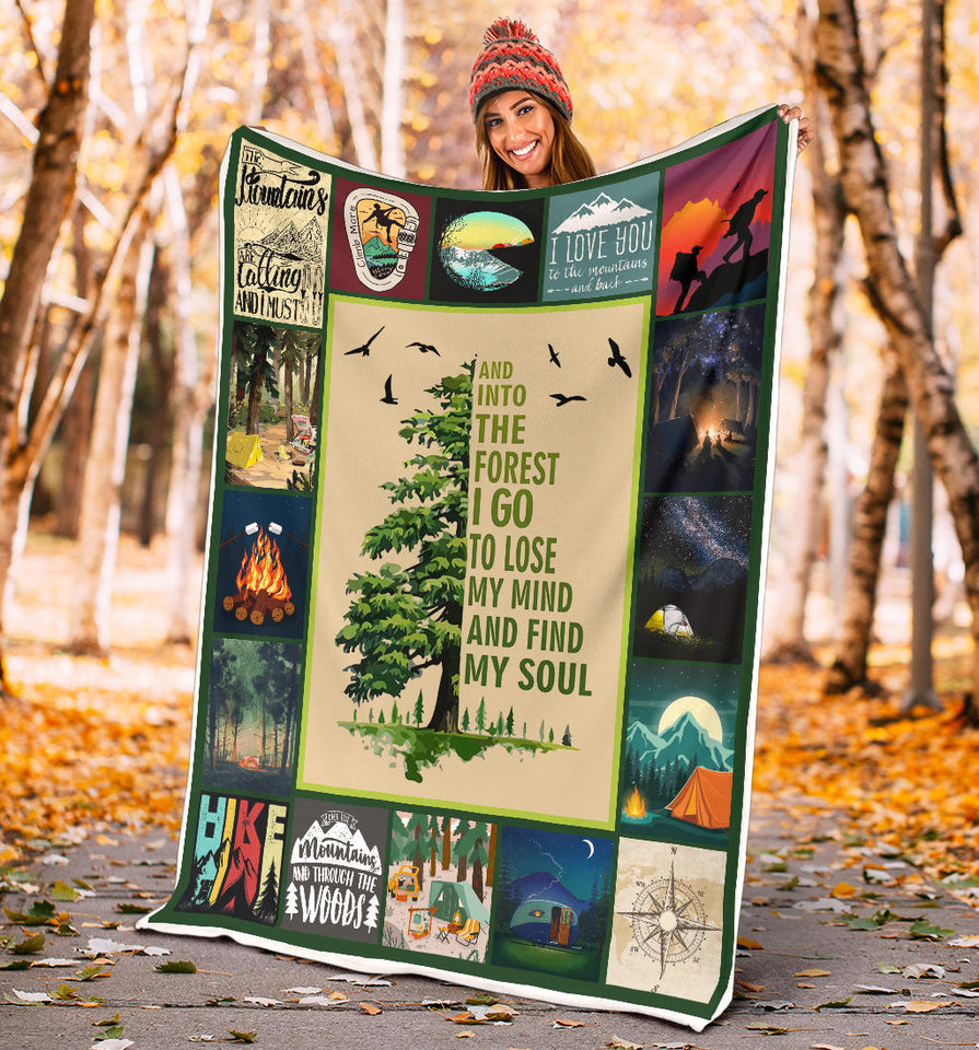 Milestone Blanket, Mountain Blanket - and Into The Forest I Go to Lose My Mind and Find My Soul Blanket - PL