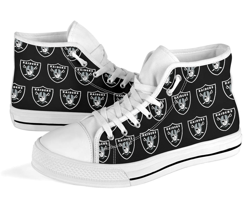 Raiders Shoes, Raiders High Top Sneaker, Football NFL Fan Converse