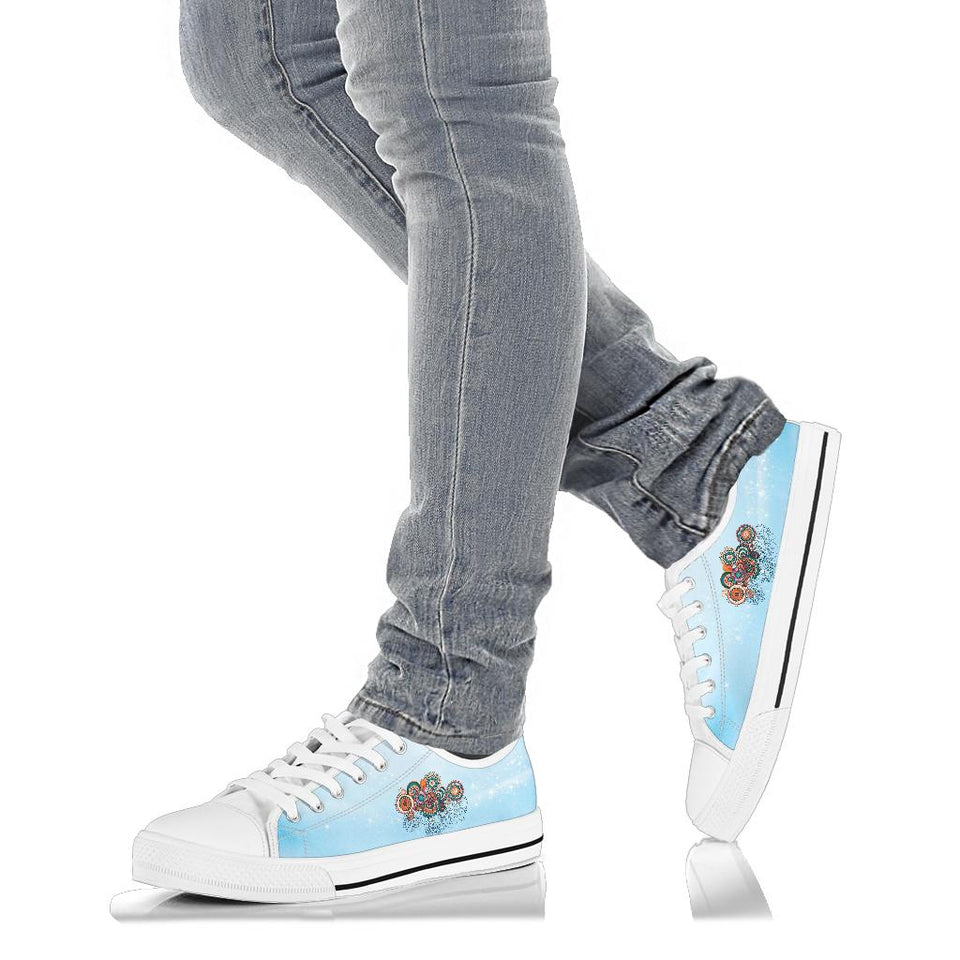 Blue Paisley Mandala, Leather Boots Women, Multicolour