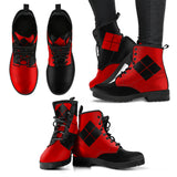Harley Quinn Inspired Opposites Vegan Boots