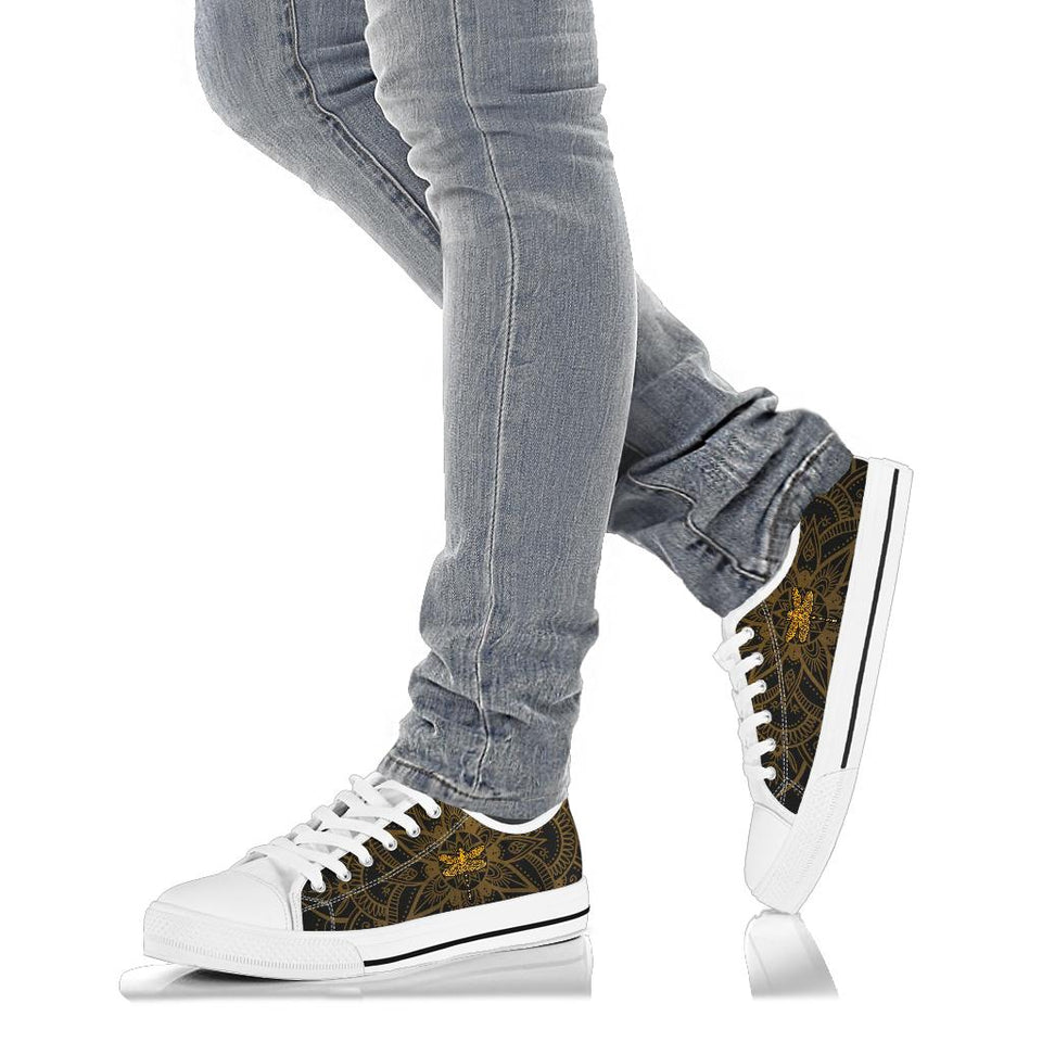 Golden Mandala, Dragonfly Boots, Hippie, Womens Leather